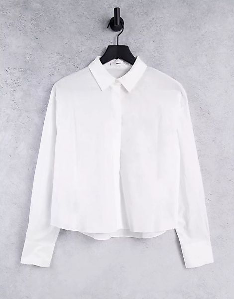 Mango – Popeline-Hemd in Weiß günstig online kaufen