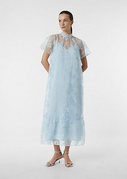 comma Maxikleid Kleid Luftiges Organza-Kleid mit herausnehmbarem Unterkleid günstig online kaufen