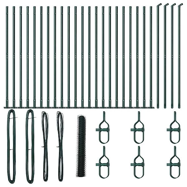 vidaXL Zaunpfosten Grün 50 x 1,2 m 50 mm Gitter Stahl und PVC 3353559 günstig online kaufen