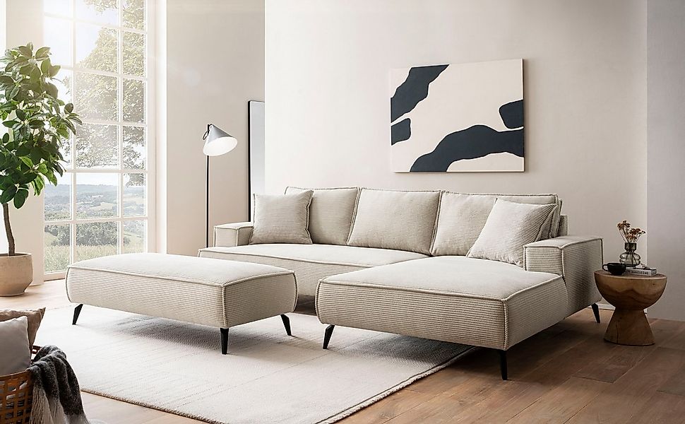 Home affaire Ecksofa TVINNU, L-Form, 275cm, in Cord und Leinenoptik, wahlwe günstig online kaufen