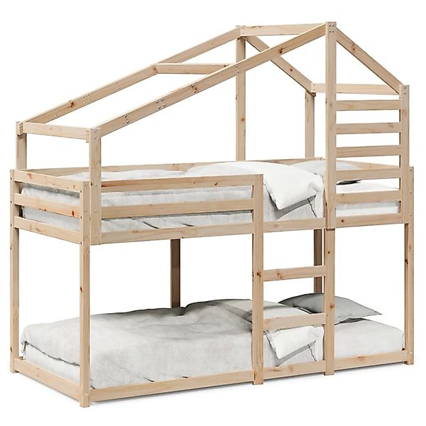 vidaXL Etagenbett mit Dach 75x190 cm Massivholz Kiefer 3281967 günstig online kaufen