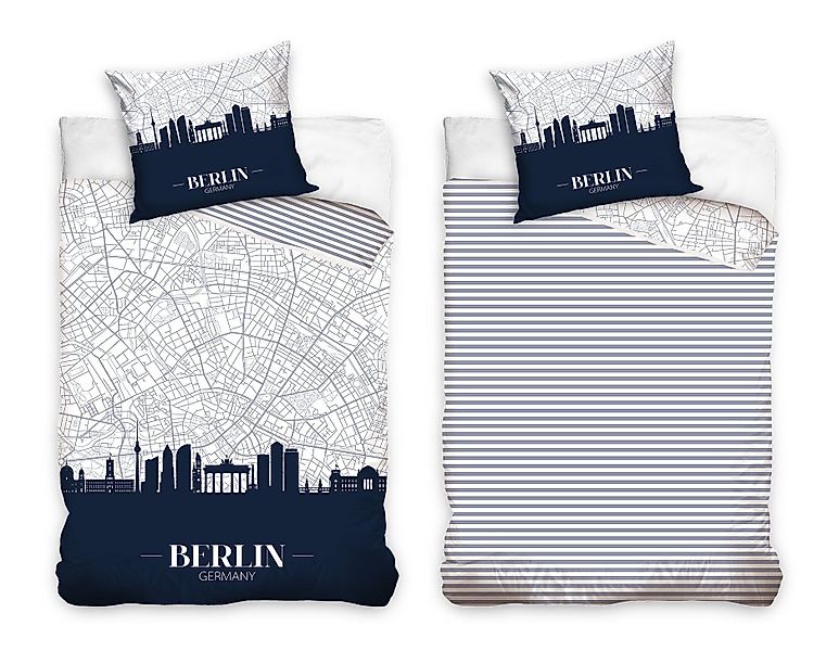 MTOnlinehandel Bettwäsche Berlin Skyline 135x200 + günstig online kaufen