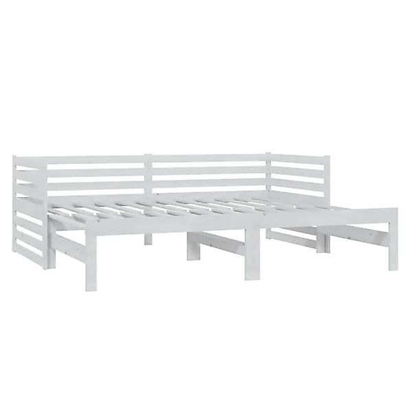 vidaXL Ausziehbares Tagesbett 2x 90x200 cm Weiß Massivholz Kiefer 3083670 günstig online kaufen