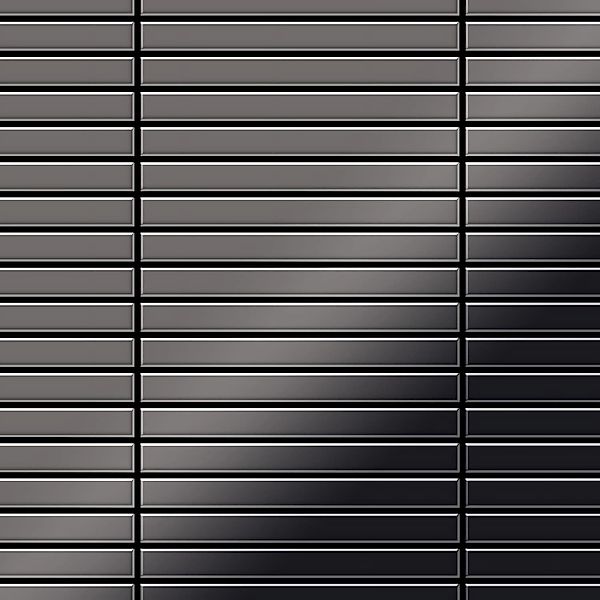 ALLOY Mosaik Fliese Massiv Metall Titan Hochglanz Dunkelgrau 1,6mm Linear-t günstig online kaufen