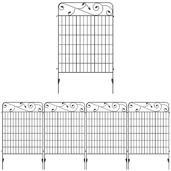 Outsunny 4er Set Gartenzaun 3,52 x 1,1 m Dekorative Gitterzaun Maschendraht günstig online kaufen