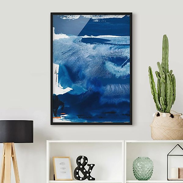 Bild mit Rahmen Abstrakt - Hochformat Tag am Meer I günstig online kaufen