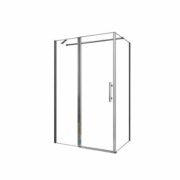 AICA Eckeinstieg Schwingtür B.100xH.195cm Duschtür Seitwand B.90xH.195cm 6m günstig online kaufen