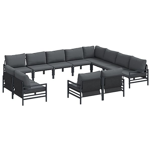 vidaXL Garten-Sofa-Set 12-Tlg Anthrazit Stahl 3379036 günstig online kaufen