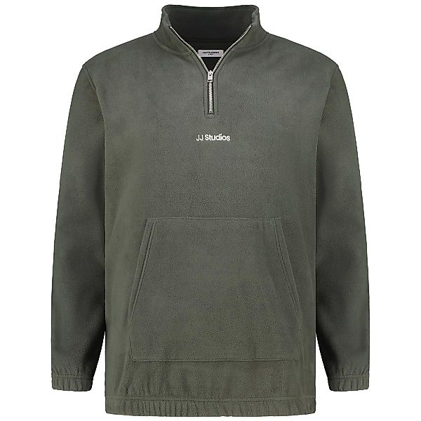 Jack&Jones Fleecepullover mit Troyerkragen Farbe oliv Größe: 4XL günstig online kaufen