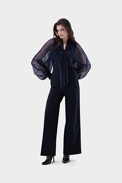 Bluse aus Seide mit weiten organza Ärmeln günstig online kaufen