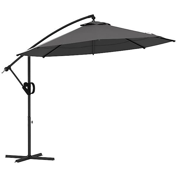 Outsunny Gartenschirm Metall Polyester Grau 293L x 293B x 260H cm günstig online kaufen