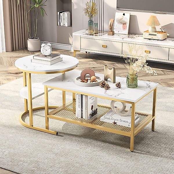 Furnishings Home Couchtisch rund Kaffeetisch Beistelltisch günstig online kaufen