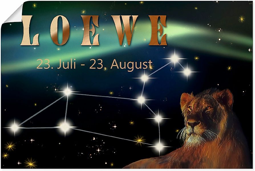 Artland Poster "Sternzeichen - Löwe" Bilder von Sternzeichen 1 Stk. tlg. oh günstig online kaufen