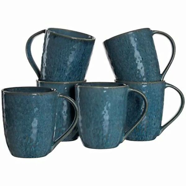 LEONARDO MATERA Keramikbecher 430 ml blau 6er Set Kaffeebecher günstig online kaufen