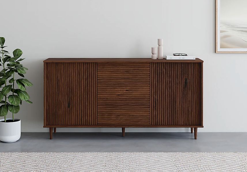 OTTO home Sideboard "Malmedy Front mit gefrästen Rillen" Kommode aus massiv günstig online kaufen