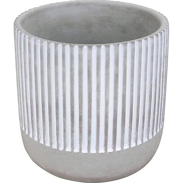 Pflanztopf Beton Ø 15 cm x 14 cm Grau-Weiß günstig online kaufen