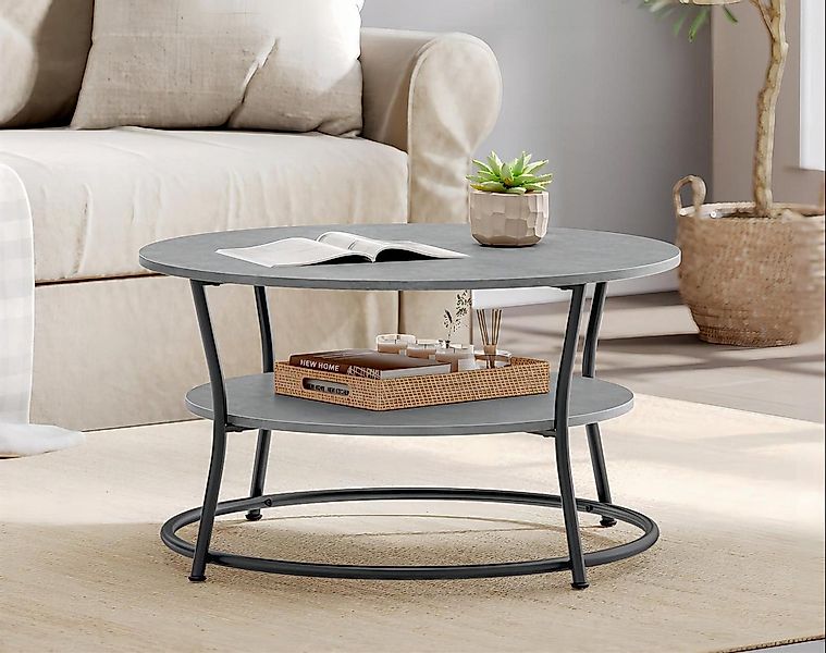 VASAGLE Couchtisch, Wohnzimmertisch, Sofatisch, Ø 80 x 45 cm, einfacher Auf günstig online kaufen