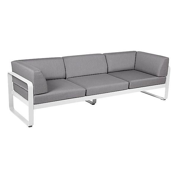 Bellevie 3-Sitzer Club Sofa Outdoor 01 Baumwollweiß 79 Flanellgrau günstig online kaufen