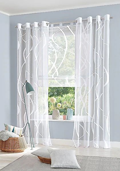 my home Gardine »Cellino« Ösen 2 Stk. tlg. Fertiggardine, 2-er Set, klassis günstig online kaufen