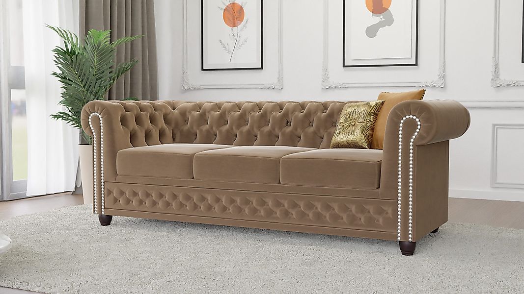 S-Style Möbel Chesterfield-Sofa Lena 3-Sitzer mit günstig online kaufen