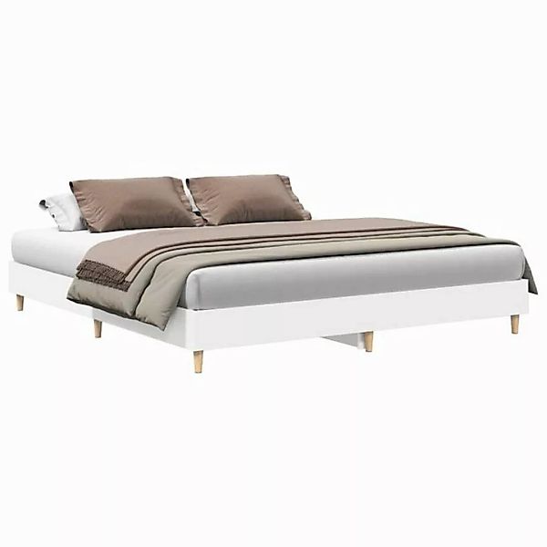 vidaXL Bett Bettgestell ohne Matratze Weiß 160x200 cm Holzwerkstoff günstig online kaufen