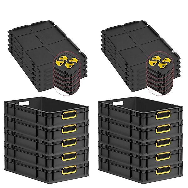 PROREGAL SparSet 10x Eurobox Nextgen Color Mit Auflagedeckel HxBxT 12x40x60 günstig online kaufen