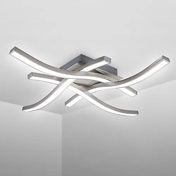 B.K.Licht LED Deckenleuchte, neutralweiß, 20 Watt 2.000 Lumen, Aluoptik, ge günstig online kaufen