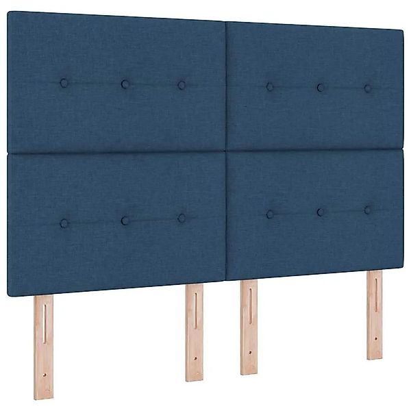 vidaXL Boxspringbett mit Matratze mit Kopfteil Blau 140 x 190 cm Stoff 3342 günstig online kaufen