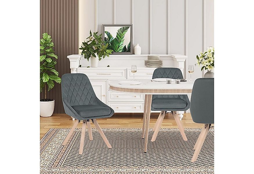 Woltu Esszimmerstuhl (4 St), Küchenstuhl drehbar, Beine aus Buchenholz günstig online kaufen