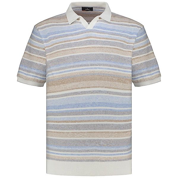 RAGMAN Poloshirt mit Allover-Muster Farbe blau/weiß Größe: 5XL günstig online kaufen