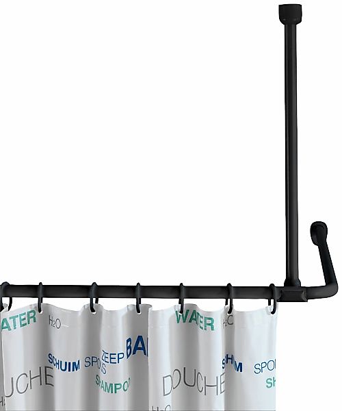 WENKO Duschvorhangstange, Fixmaß, mit Bohren, verschraubt, Aluminium, Kunst günstig online kaufen