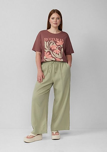 QS Chinos Hose Musselin-Hose mit weitem Bein günstig online kaufen