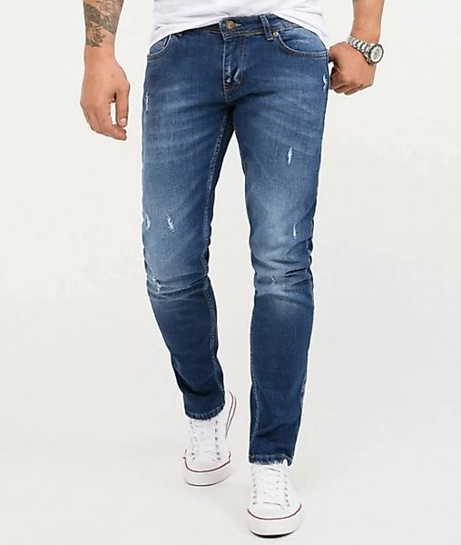 Rock Creek Slim-fit-Jeans Herren Jeans Stonewashed Blau RC-2342 günstig online kaufen