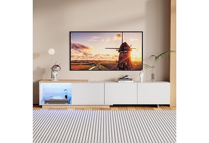 FUROKOY Lowboard Hochglanz-TV-Schrank, für bis 75 Zoll (Fernsehtisch, Ferns günstig online kaufen