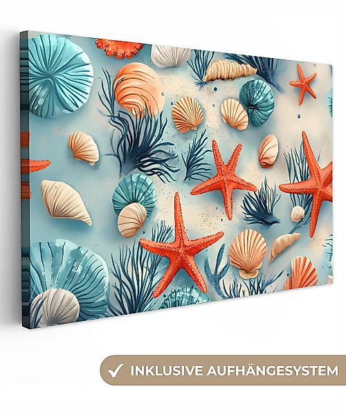 OneMillionCanvasses® Leinwandbild Seesterne - Muscheln - günstig online kaufen