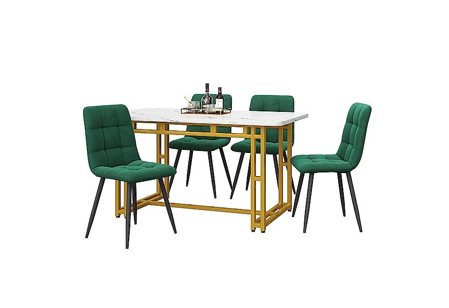i@home Essgruppe Essgruppe Golden Esstisch mit 4 Stühlen Set,Moderne Küche günstig online kaufen