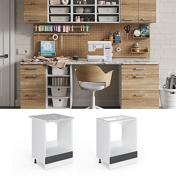 Vicco Schranksystem R-Line, Anthrazit Hochglanz/Weiß, 60cm günstig online kaufen
