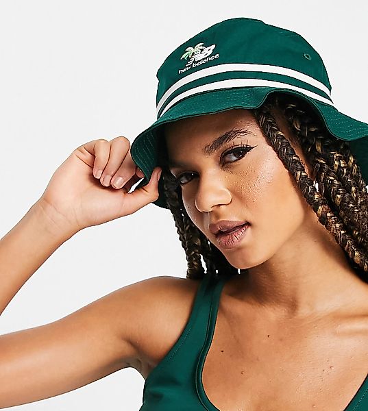 New Balance – Miami – Anglerhut in Grün mit Logo, exklusiv bei ASOS günstig online kaufen