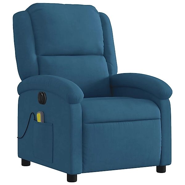 vidaXL Sessel Massagesessel Elektrisch Blau Samt günstig online kaufen
