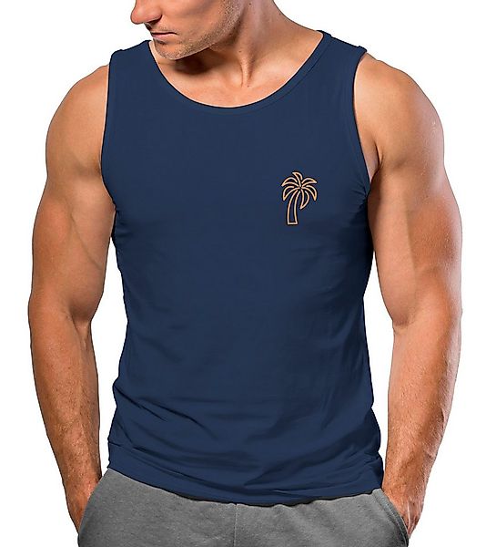Neverless Tanktop Herren Tank-Top Palme Logo Print Sommer Badge Emblem Mini günstig online kaufen
