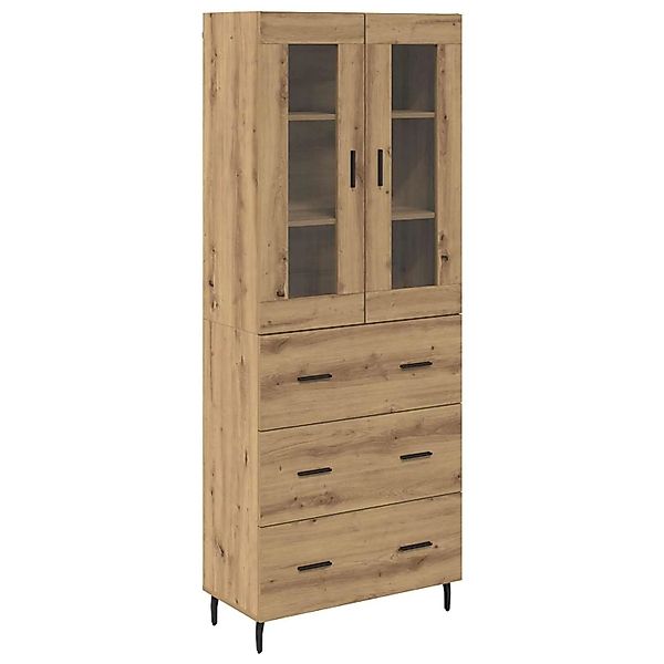 vidaXL Highboard 2-Tlg Artisan-Eiche Engineered Wood und Glas 3416022 günstig online kaufen