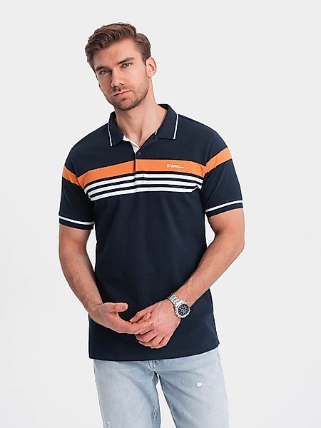 OMBRE Poloshirt Herren-Poloshirt mit dreifarbigen Streifen günstig online kaufen