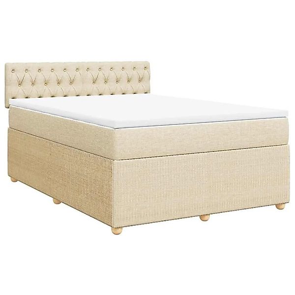 vidaXL Boxspringbett mit Matratze Creme 140x200 cm Stoff 3289791 günstig online kaufen