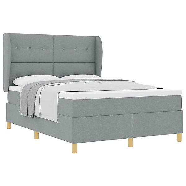 vidaXL Boxspringbett mit Matratze Dunkelgrau 90x190 cm Hellgrau 3340746 günstig online kaufen