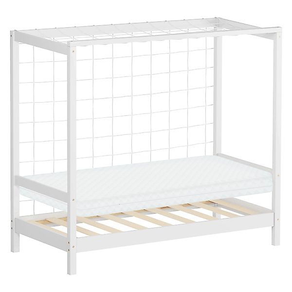 ML-Design Kinderbett Fußballtor 70x140 cm mit Matratze Weiß Holz günstig online kaufen