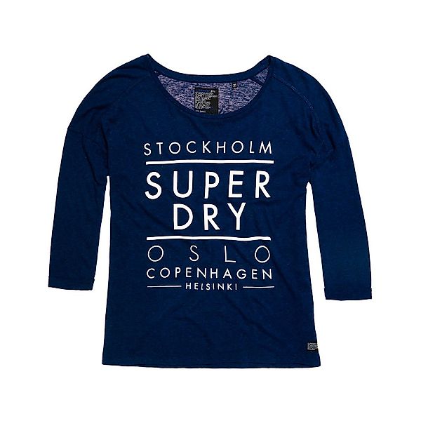 Superdry Nordic Slouch Crew 3/4 Ärmel T-shirt XS Dark Blue günstig online kaufen