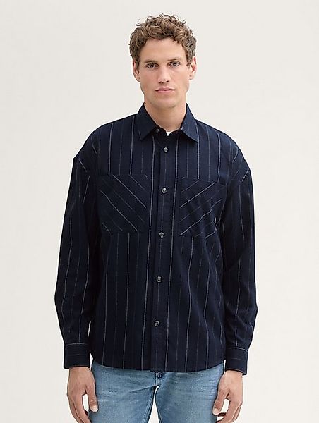 TOM TAILOR Denim Langarmhemd Gestreiftes Oversized Hemd günstig online kaufen