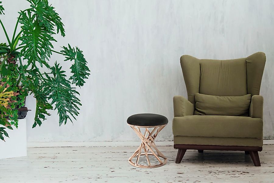 Kayoom Sitzhocker "Hocker Wesley 325,Sitzpouf in elegantem Design, Gestell günstig online kaufen