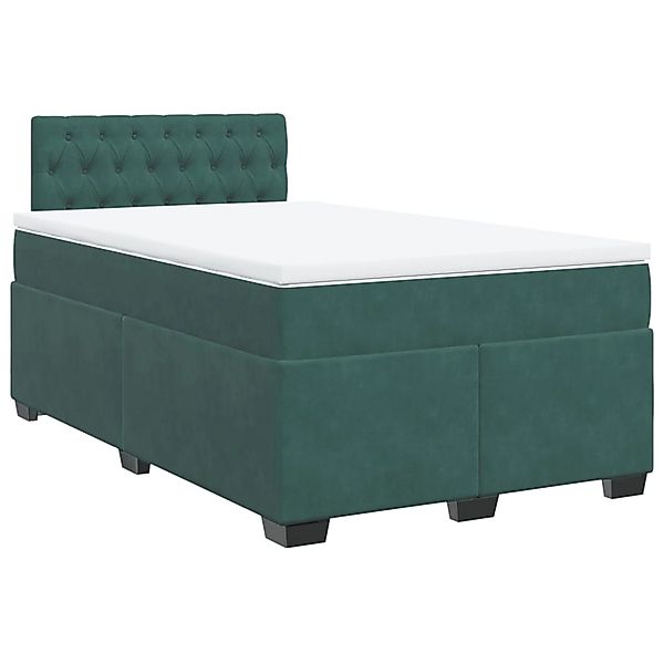 vidaXL Boxspringbett mit Matratze Dunkelgrün 120x190 cm Samt 3286267 günstig online kaufen