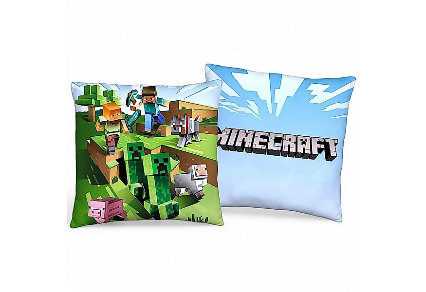 Minecraft Dekokissen Minecraft Caves, Kinder Gaming Kuschelkissen 40 x 40 c günstig online kaufen